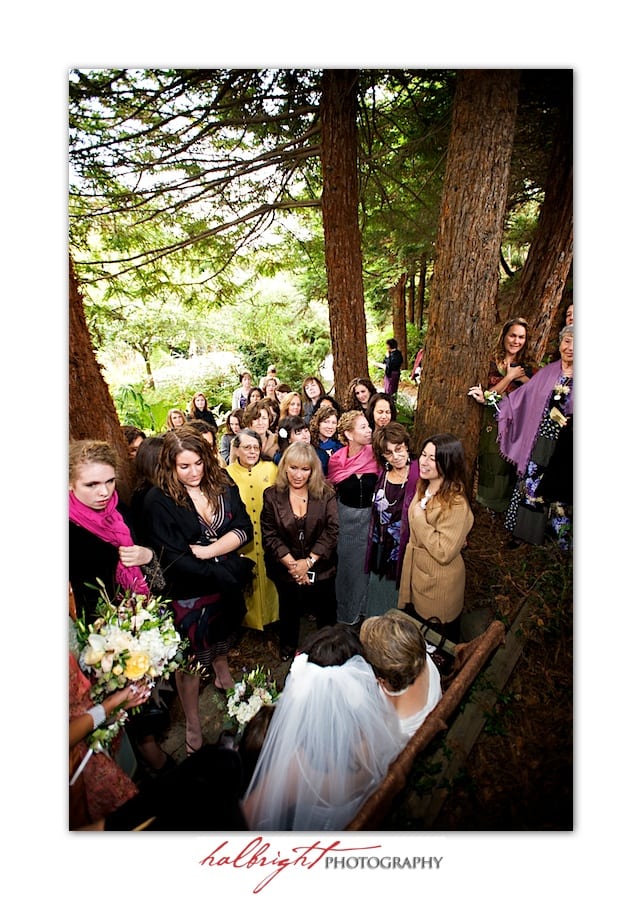 Nina surrounded by family and friends for her Kabbalat Panim | Bodega Bay Secret Garden - Wedding