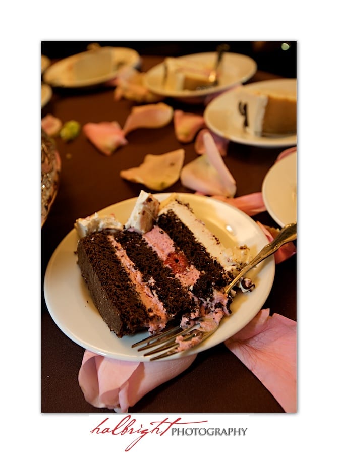 Chocolate Wedding Cake Slice - Oakland Wedding - Joaquin Miller Park and Community Center - LGBT Wedding