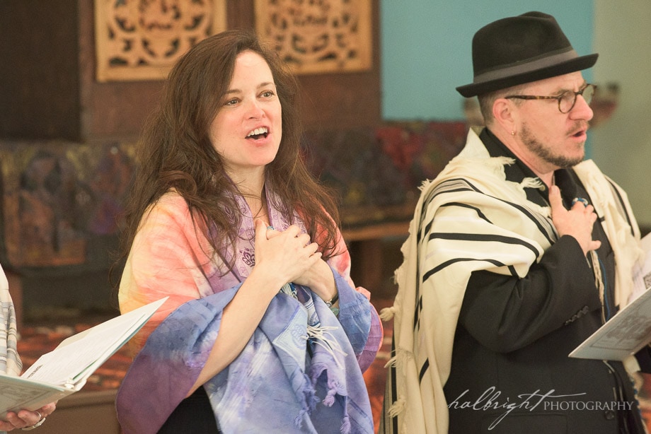 Bat Mitzvah Danielle Salzman sang during the group B'nei Mitzvah Service at Chochmat Halev