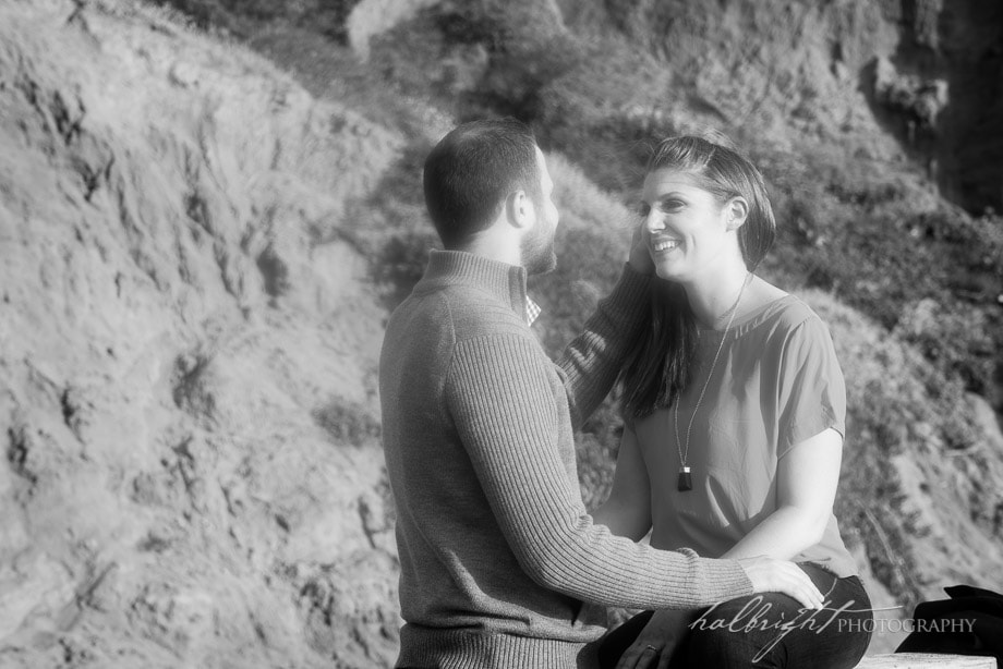 Couple connects during engagement portrait session by Rudi Halbright of Halbright Photography