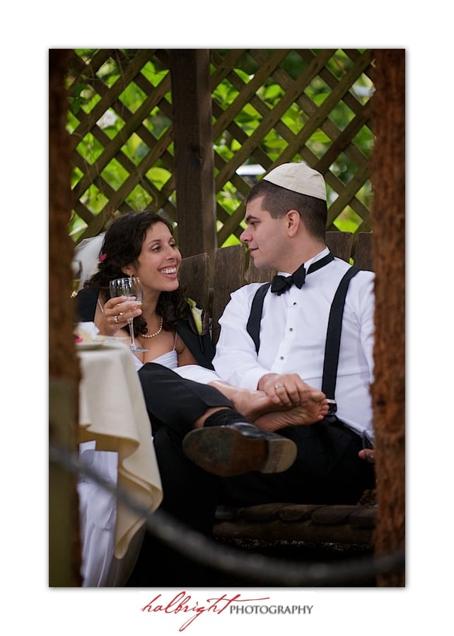 Bride and Groom enjoy time to connect during their Yichud - Bodega Bay Wedding 