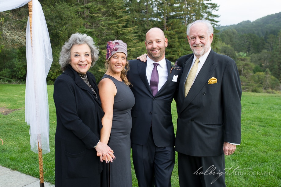 portrait of groom and family all wearing dark suits and dresses | Brazil Room Tilden Park Wedding - Berkeley Wedding Photography