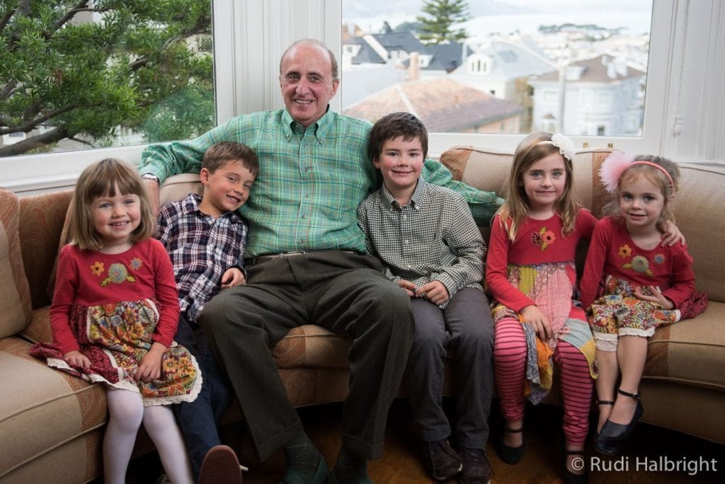 Portrait of Grandfather with his grandchildren | Pacific Heights - San Francisco - Portrait Photographer