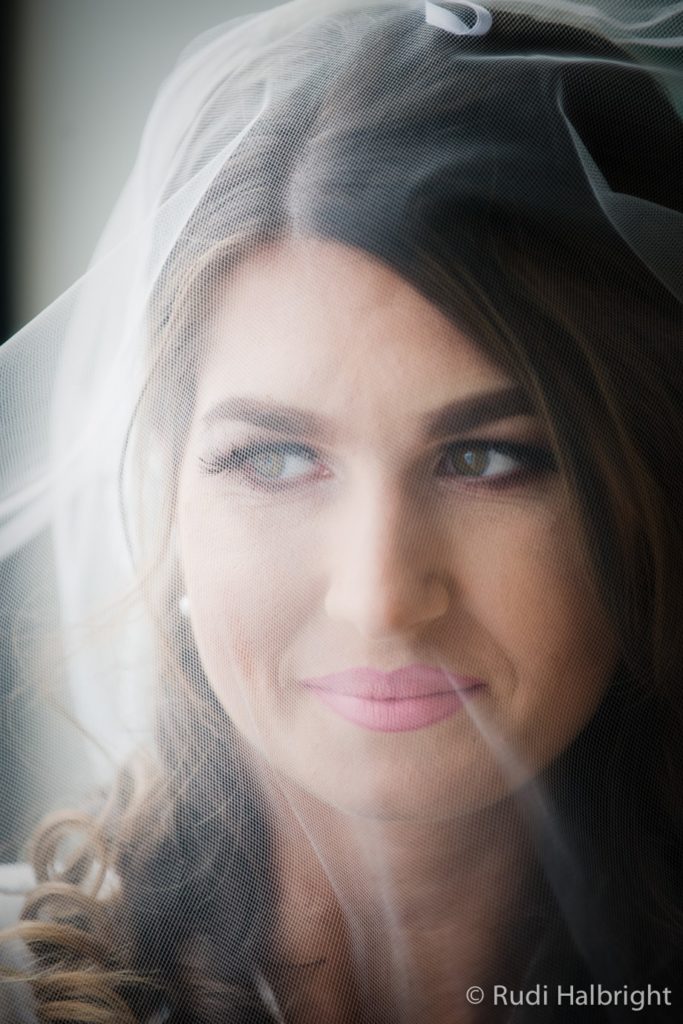closeup portrait of bride wearing veil - bridal portrait - half moon bay wedding - mavericks - wedding photographer