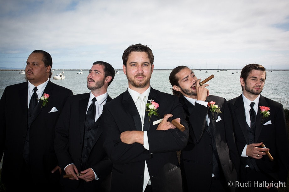 portrait of Groom and groomsmen - mavericks half moon bay - wedding