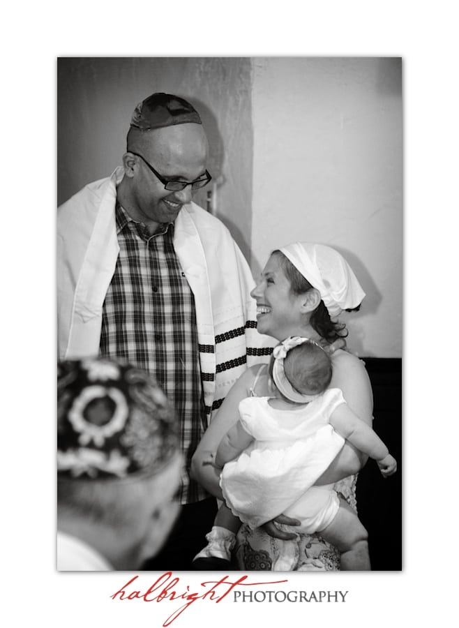 Baby is blessed in her naming ceremony at Chochmat Halev